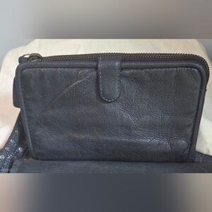 Amsterdam Heritage Black Leather Wristlet